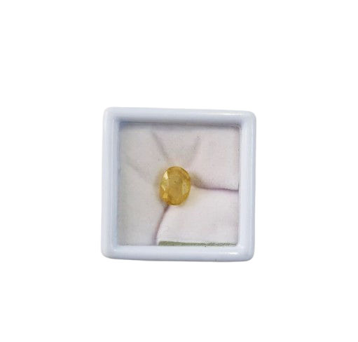 Yellow Sapphire Pukhraj 6.71 Carats Gemstone Certificate – Certified Natural Pukhraj Stone | Ramaya Tatva