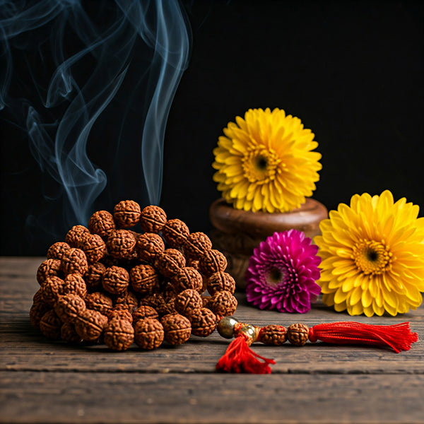 Original Certified 5 Mukhi Rudraksha Mala for Meditation and Healing