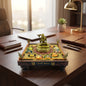 12 Jyotirling Shiva Yantra Chowki in Brass & Wood for Puja
