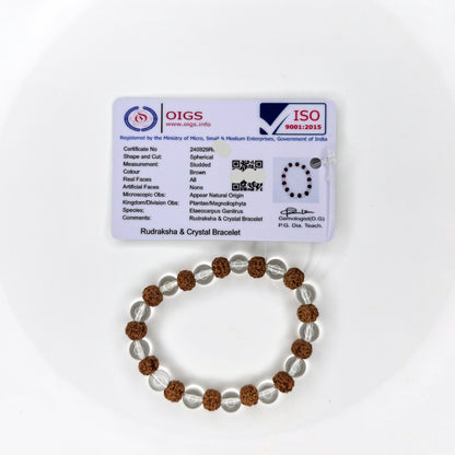 Rudraksha Sphatik Bracelet Close Up Detail – Ramaya Tatva