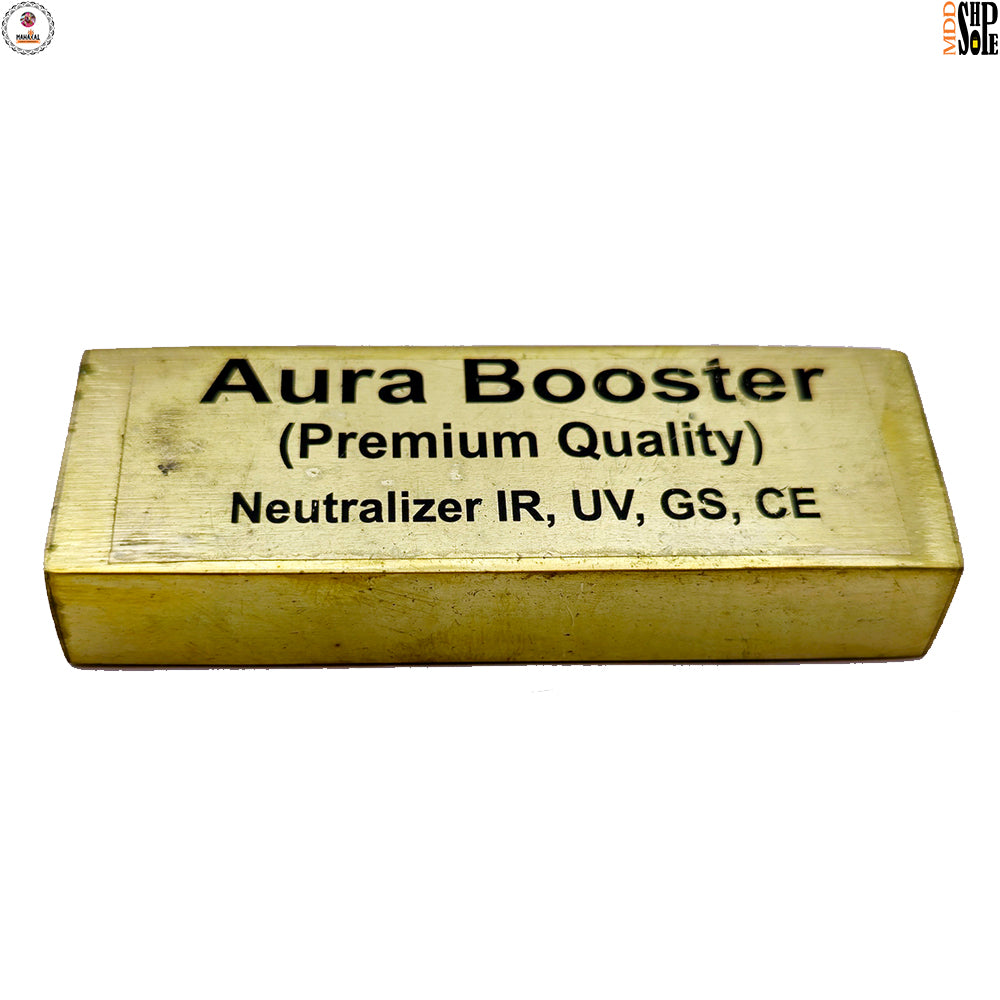 Vastu Brass Aura Booster – Close Up Showing Brass Finish & Sacred Design
