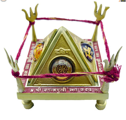 Baglamukhi Yantra Chowki – Gold Plated Engraving Detail
