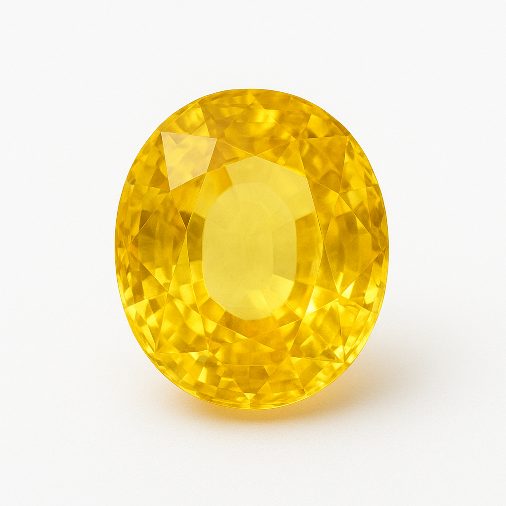 Yellow Sapphire Pukhraj 6.71 Carats – Natural Certified Yellow Sapphire Gemstone for Jupiter Guru Graha | Ramaya Tatva
