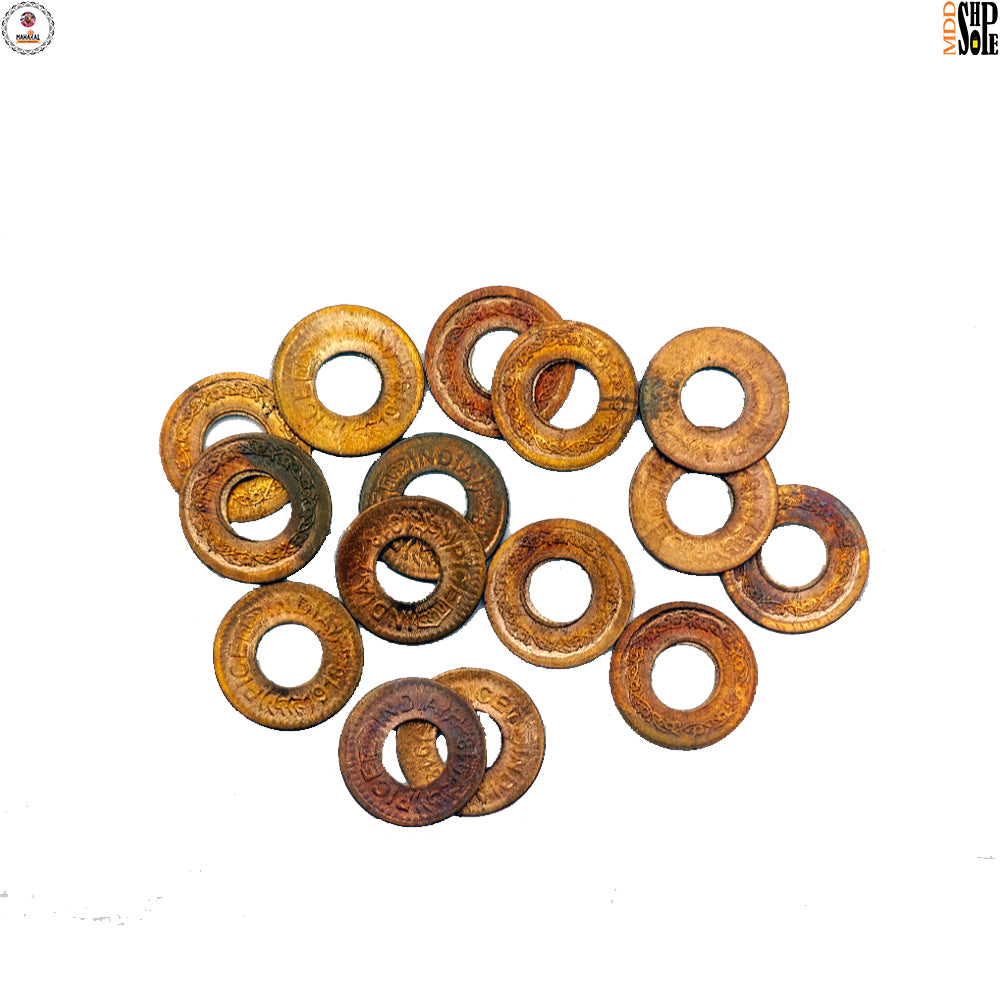 Pure Copper Sikka Close Up for Puja – Ramaya Tatva
