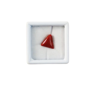 Close up natural red coral capsule cut gemstone untreated

Deep red moonga stone smooth surface high quality finish

Natural mars gemstone red coral detailed texture view