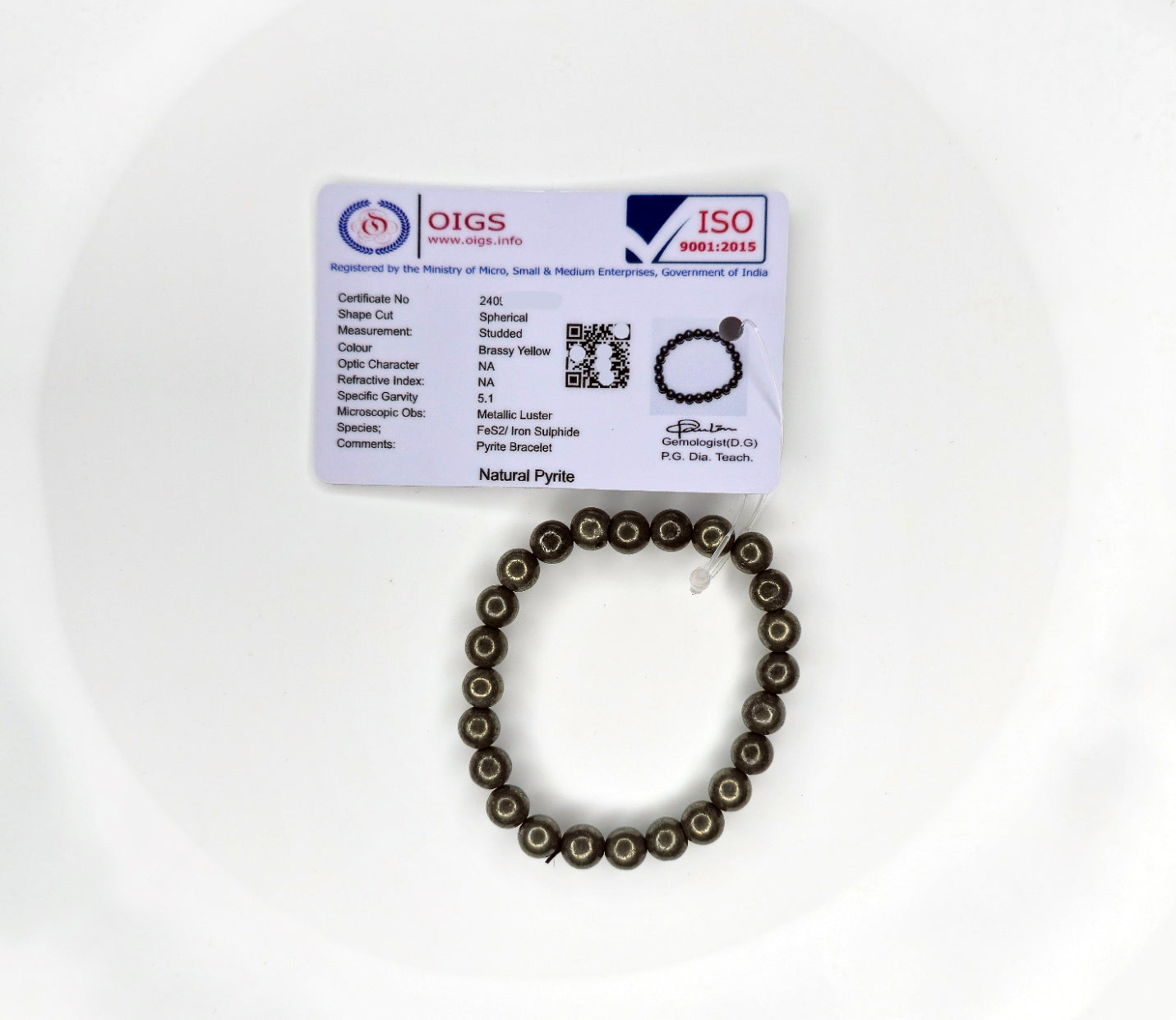 Natural Pyrite Bracelet for Success and Positive Energy