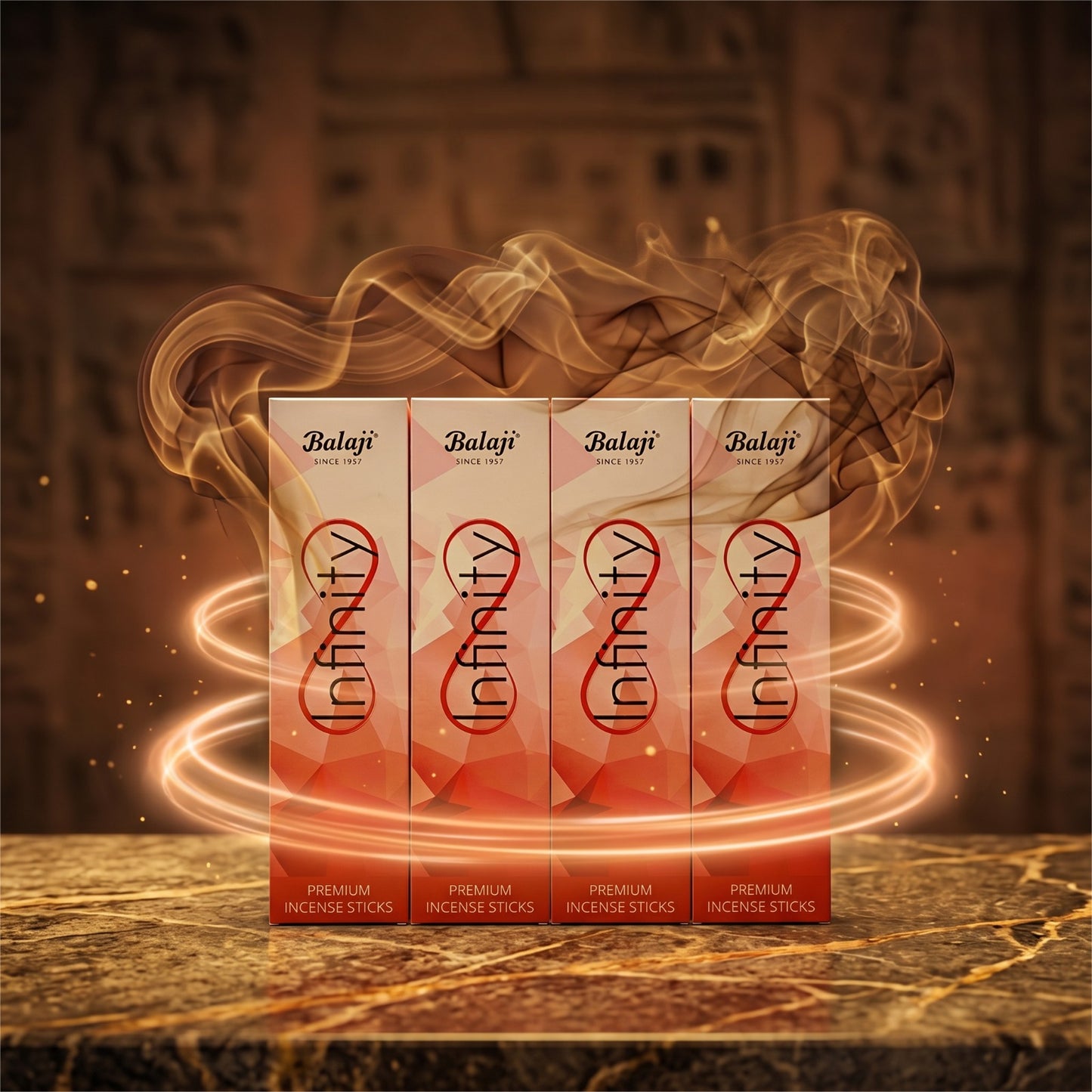 Infinity Luxury Incense Sticks Combo Pack of 4 | Premium Long Lasting Agarbatti