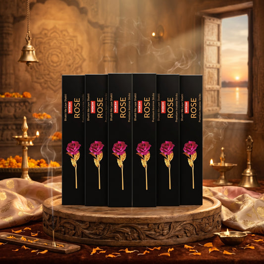 Moksh Rose Incense Sticks Pack of 6 | Long Lasting Floral Agarbatti