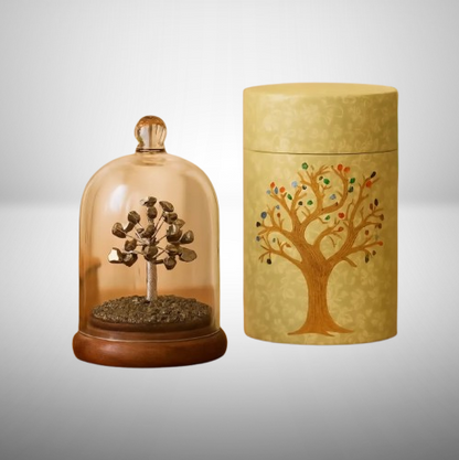 Pyrite Wish Tree Placed on Desk – Abundance and Success Crystal Tree for Home Office | Ramaya Tatva
