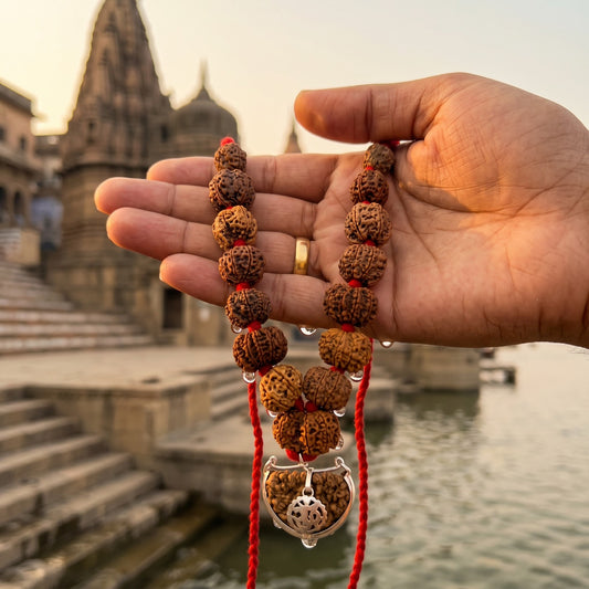 1 Mukhi to 14 Mukhi Rudraksha Siddha Mala Nepal Beads – Full Mala Front View