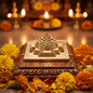 Copper 3D Maha Meru Shree Yantra – Front View Showing Sacred Geometry
