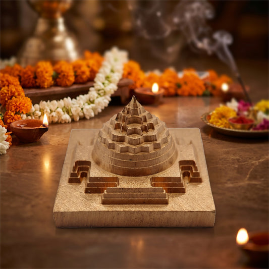 Pure Copper Maha Meru Shree Yantra – Front View for Puja at Home
