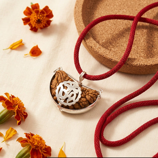 1 Mukhi Rudraksha with Silver OM cap