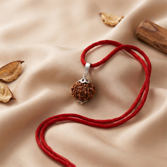 9 Mukhi Rudraksha with Silver Pendant