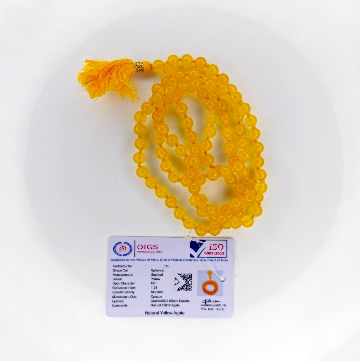 Hakik Mala 108 Beads Side View – Ramaya Tatva