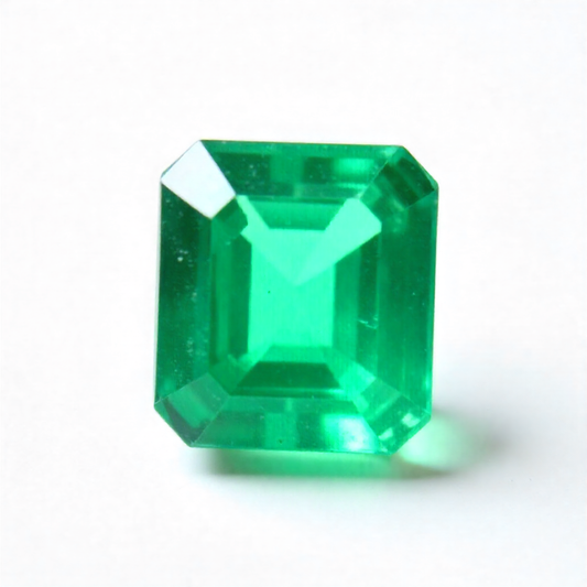 Natural certified green emerald Panna gemstone rich green color

Close up natural emerald oval cut lab certified stone

Certified Panna stone with authenticity report

Premium green emerald Mercury gemstone for astrology